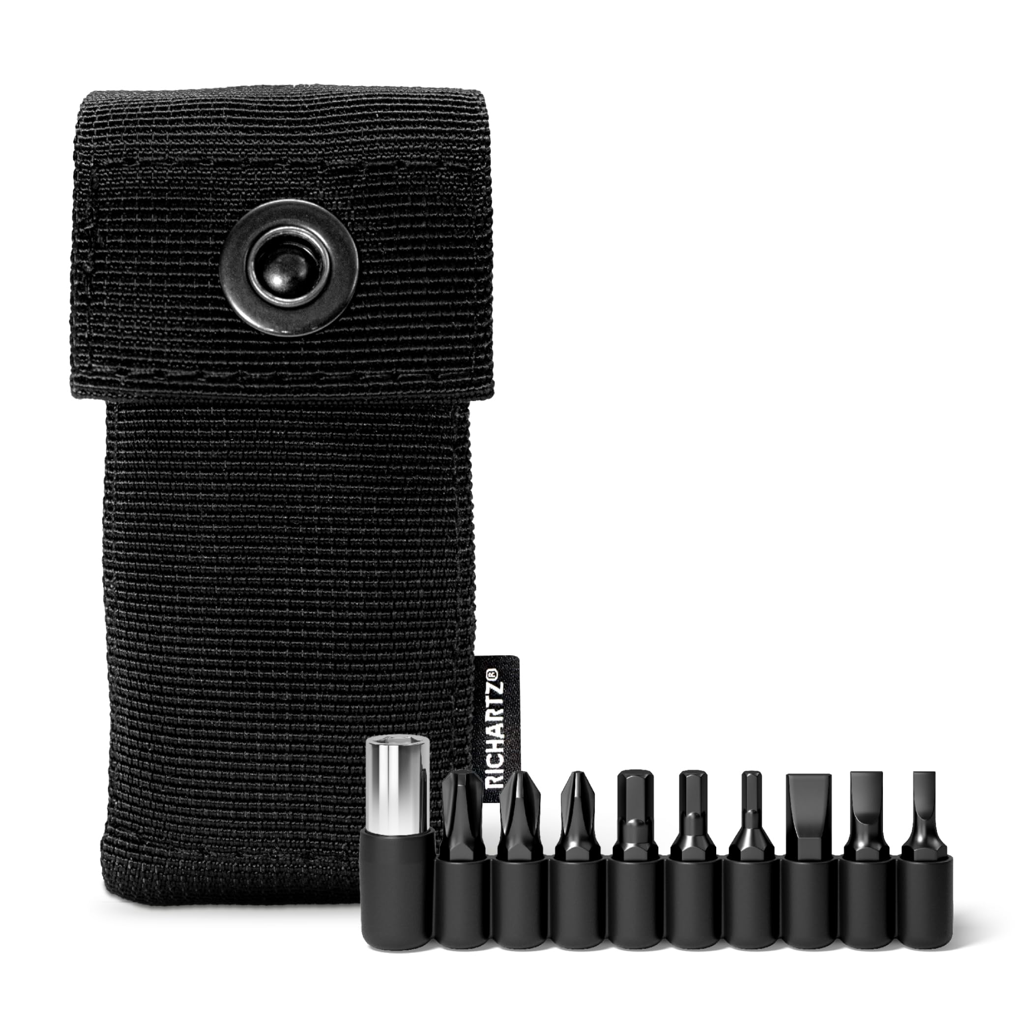 EXOTOOL 24+ | 24 Funktionen | Multitool mit Safety-Lock Verriegelung | Aus hochwertigem matt gestrahltem Edelstahl | Sicher arretierbares Multitool Werkzeug inkl. Gürteltasche