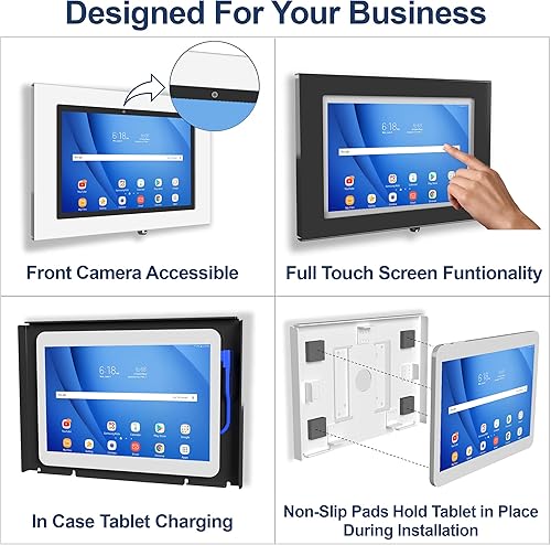 Miniatura 3 de TABcare Funda metálica de seguridad antirrobo compatible con Tienda Fire Max 11 para quiosco, POS, tienda, exhibición (negro, VESA y montaje en