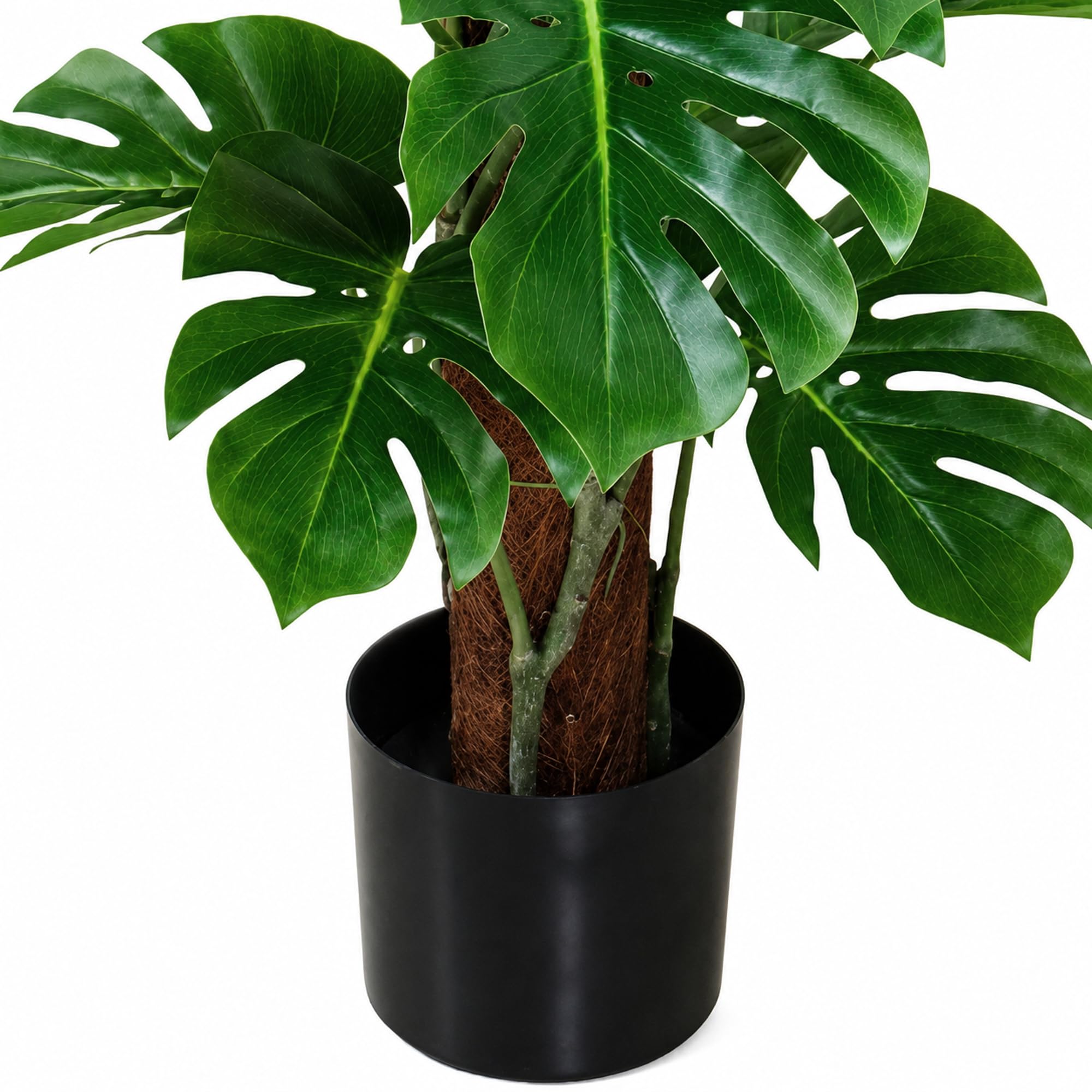 Seidenblumen Roß Splitphilo am Kokosstamm LA 115cm, künstlicher Baum Kunstbaum Kunstpflanze künstliche Pflanzen, Dekobaum Home Deco Deko Kunstblumen, Fake Plants Dekoration wie echt