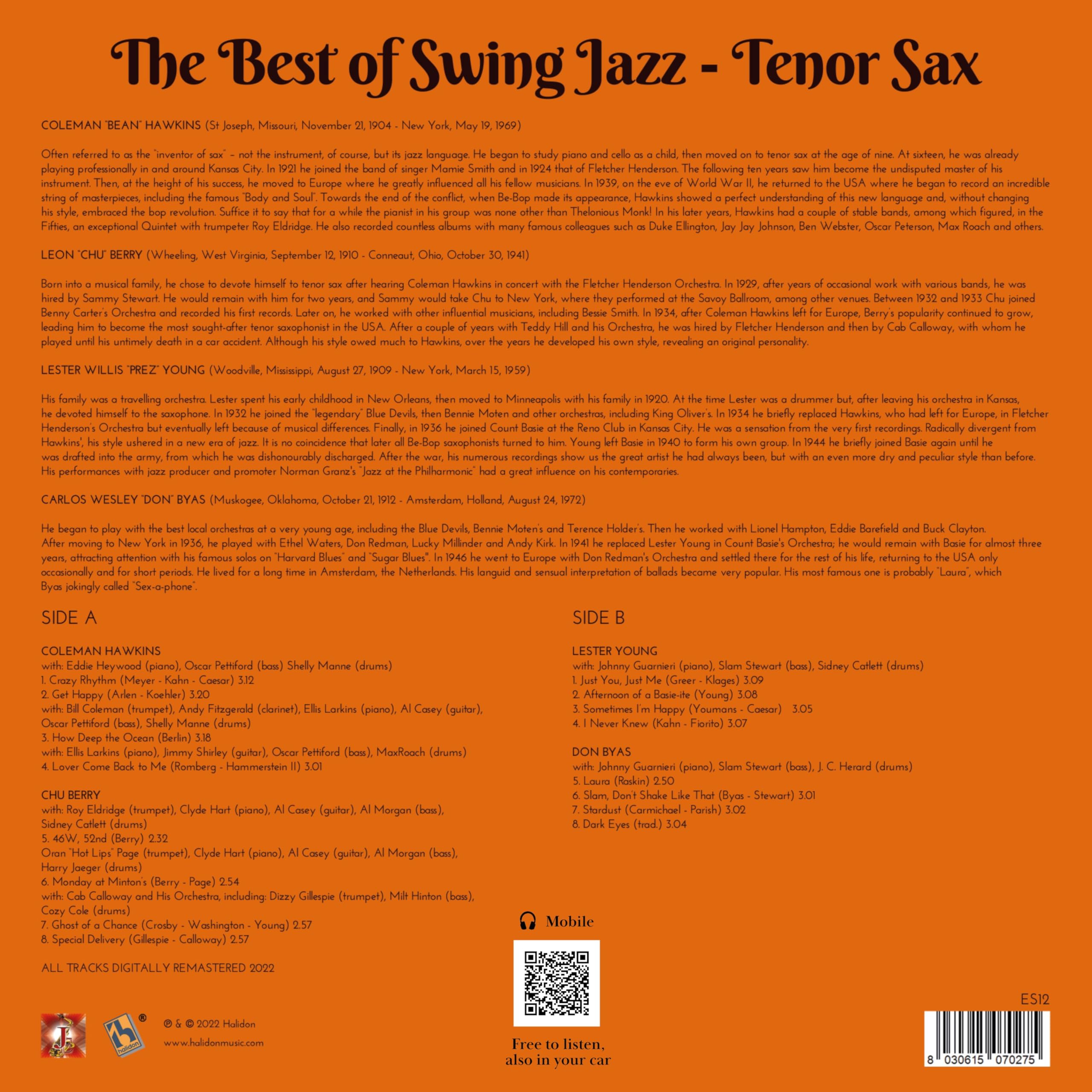 The Best of Jazz – Swing Tenor Sax – Coleman Hawkins, Chu Berry, Lester Young, Don Byas