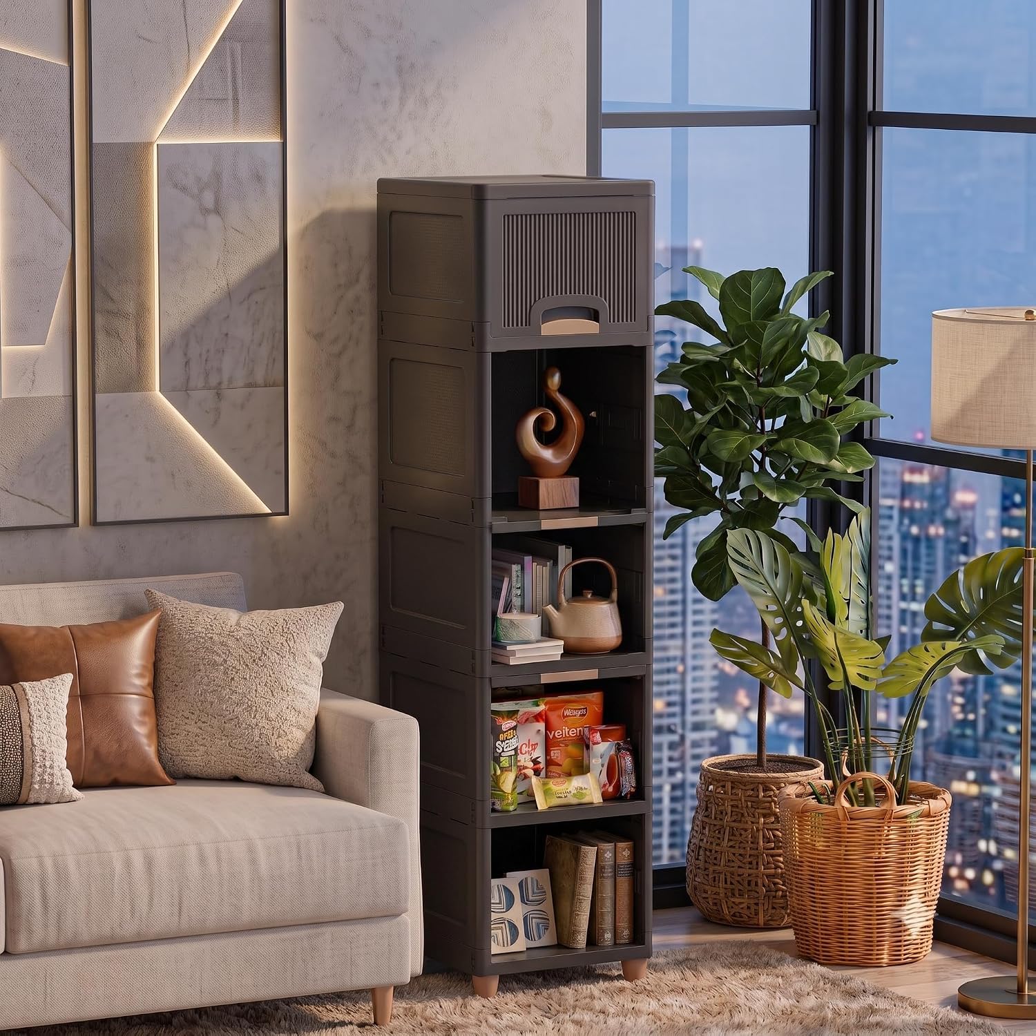 Ulif Multipurpose 𝗖𝗼𝗹𝗹𝗮𝗽𝘀𝗶𝗯𝗹𝗲 𝗪𝗮𝗿𝗱𝗿𝗼𝗯𝗲 Cabinet | 𝗙𝗼𝗹𝗱𝗮𝗯𝗹𝗲 Organizer with 𝟲 𝗦𝗵𝗲𝗹𝘃𝗲𝘀 | Portable Clothes 𝗦𝘁𝗼𝗿𝗮𝗴𝗲 𝗥𝗮𝗰𝗸 for Bedroom-image-46