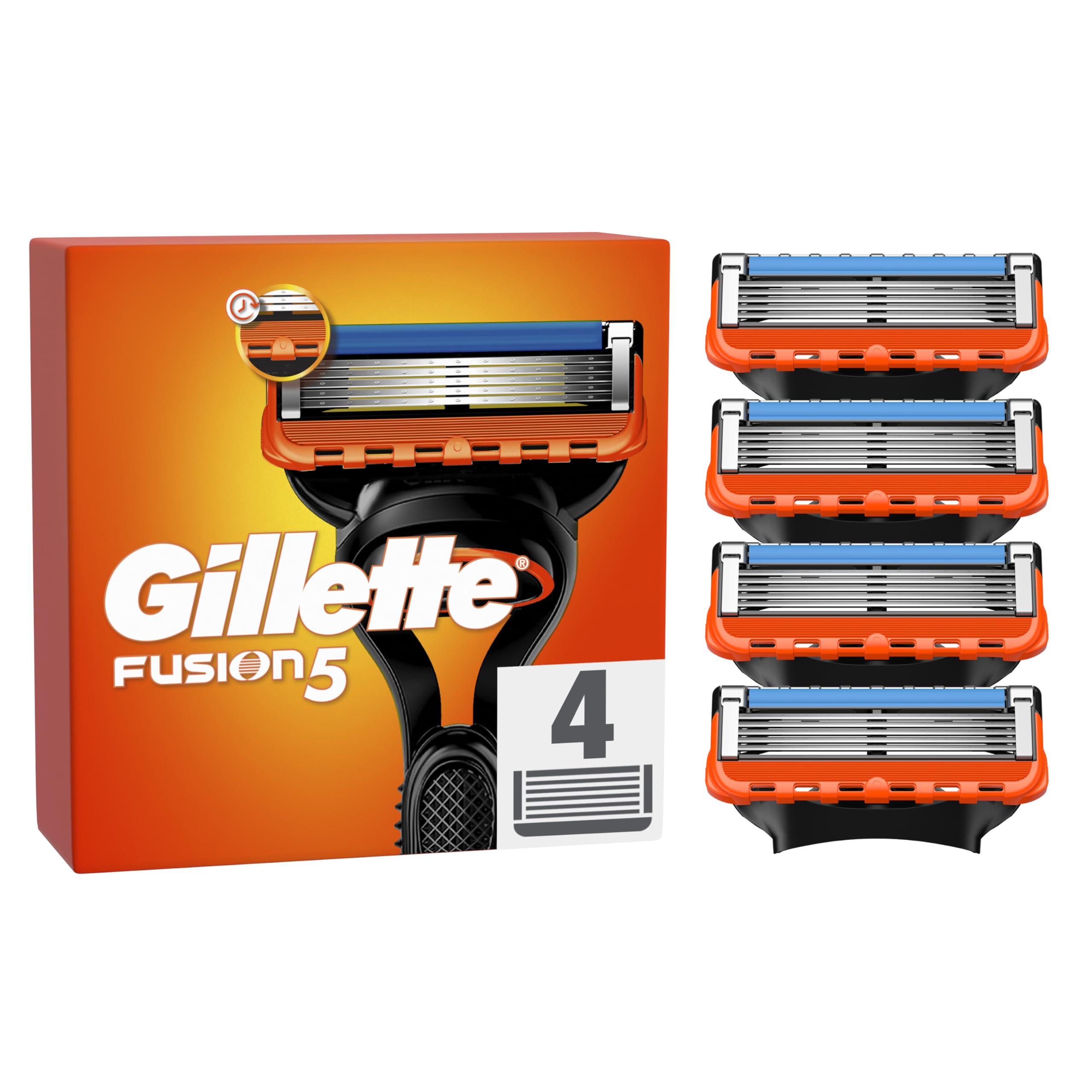 Gillette Fusion5 Ersatzklingen Für Herrenrasierer - Mit Anti-Reibungs-Klingen Für Bis Zu 20 RasuREN - 4x Nachfüllung