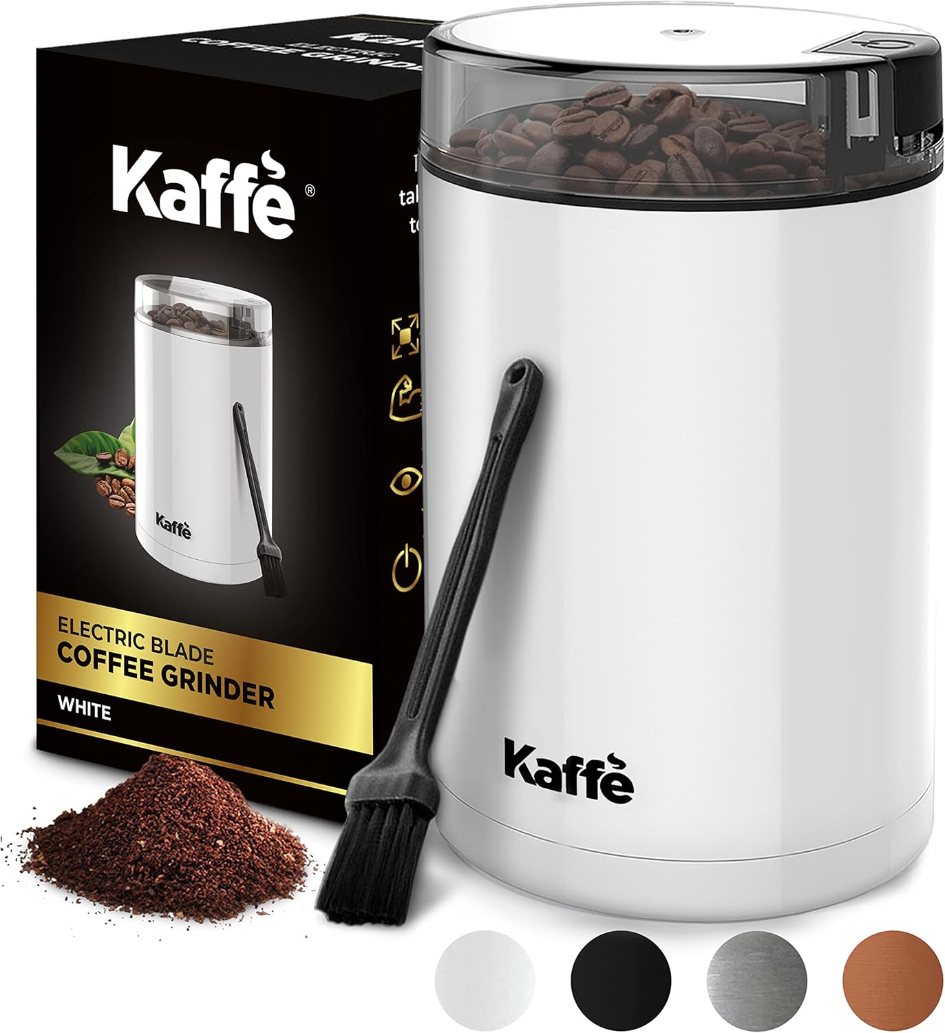 Molinillo de café eléctrico KF2020 de Kaffe Acero inoxidable de 3oz de capacidad