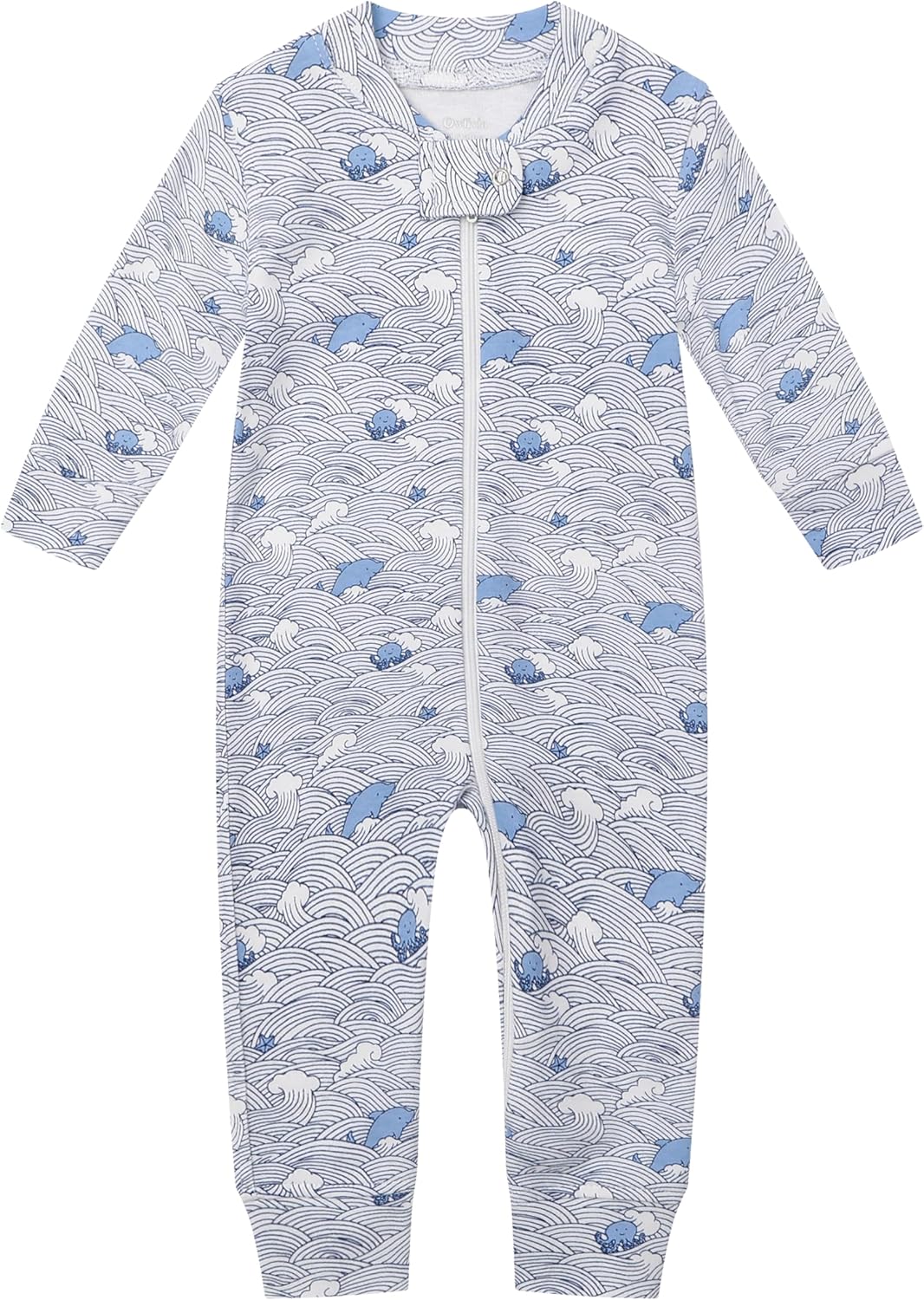 Owlivia Organic Cotton Baby Boy Girl Zip up Sleep 'N Play Pjs, Footless, Long Sleeve