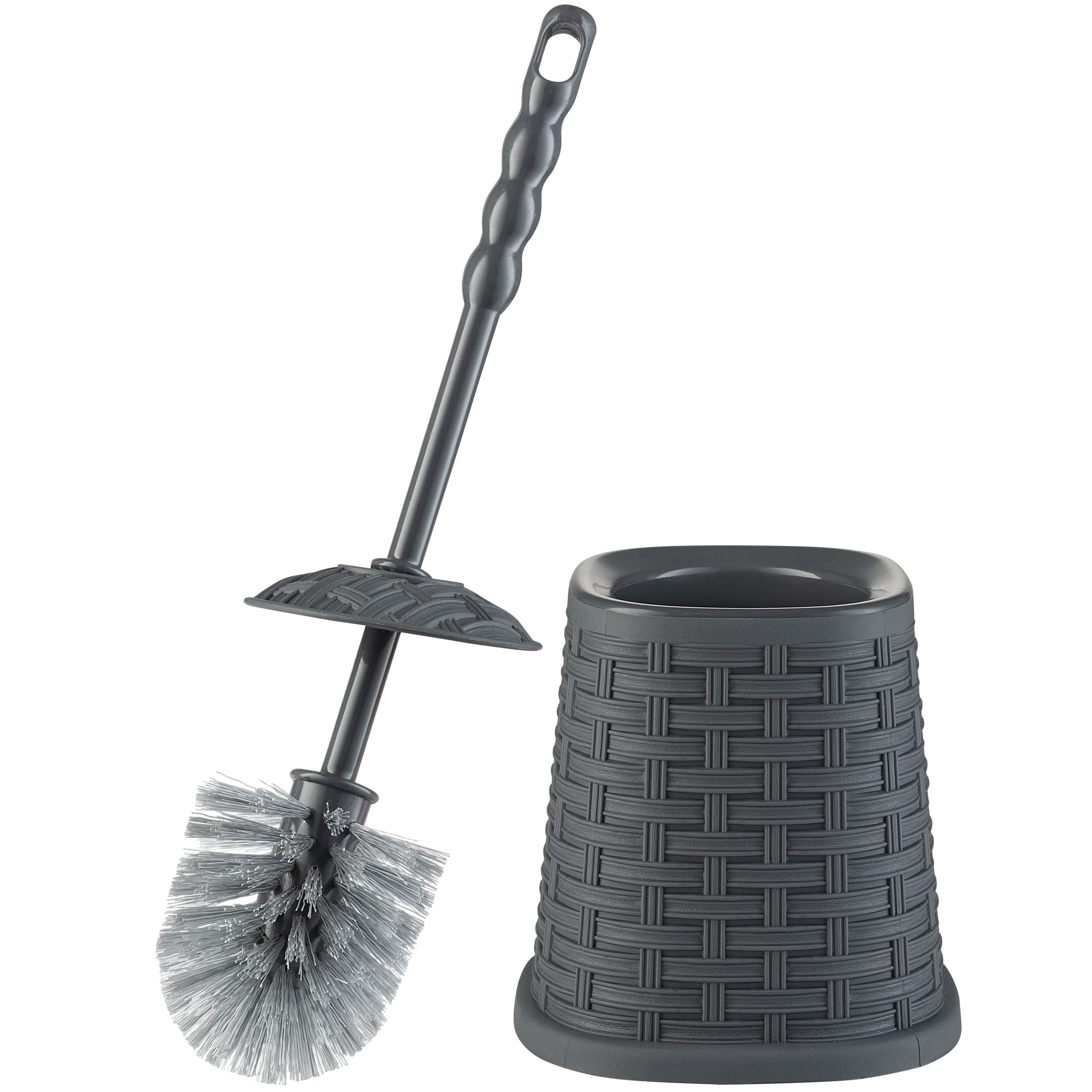 Brosse WC en osier durable gris onyx Superio avec support rigide