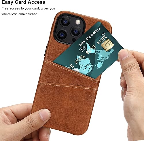 Miniatura 4 de TENDLIN Funda compatible con iPhone 13 Pro Max, diseño de cartera, funda de cuero de primera calidad con 2 ranuras para tarjetero, compatible con