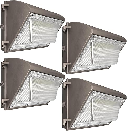 Miniatura 1 de YXL Paquete de luz LED de pared de 120 W con fotocélula del anochecer al amanecer, 15600 lúmenes, 5000 K, luz diurna, paquete de luces LED para
