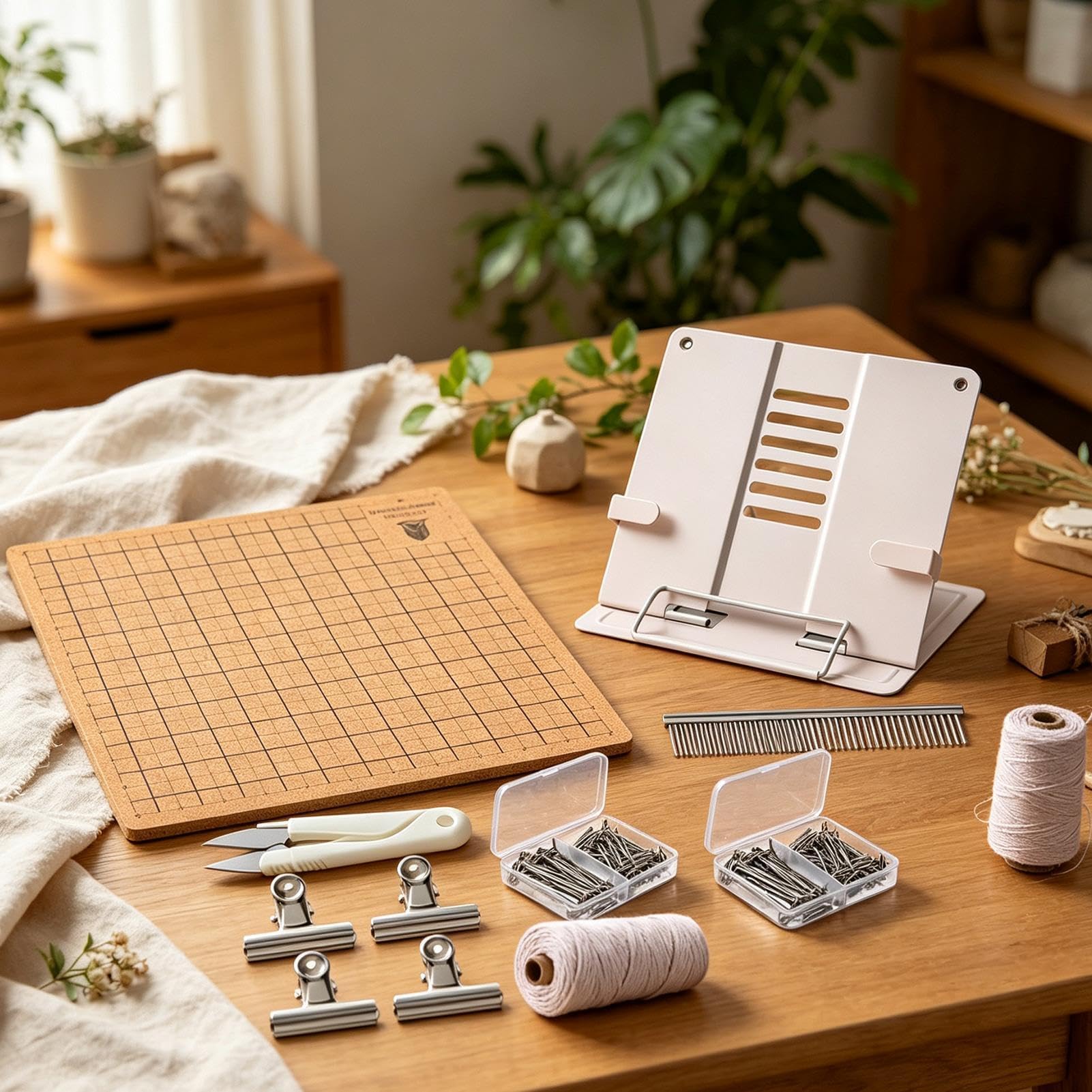 CHAOHAOKE Doppelseitiges Makramee-Gitterbrett mit Rasterlinien als Flechthilfe | Komplettes Set für Anfänger & Erwachsene zum Basteln von Schmuck, Armbändern, Pflanzenaufhängern & Dekorationen