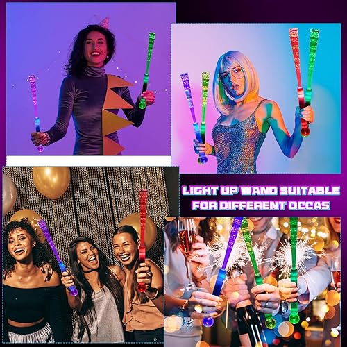 Miniatura 5 de Liliful 8 varitas de fibra brillante con bola LED varitas de luz LED varitas de fibra óptica varitas intermitentes LED varitas de fibra óptica para