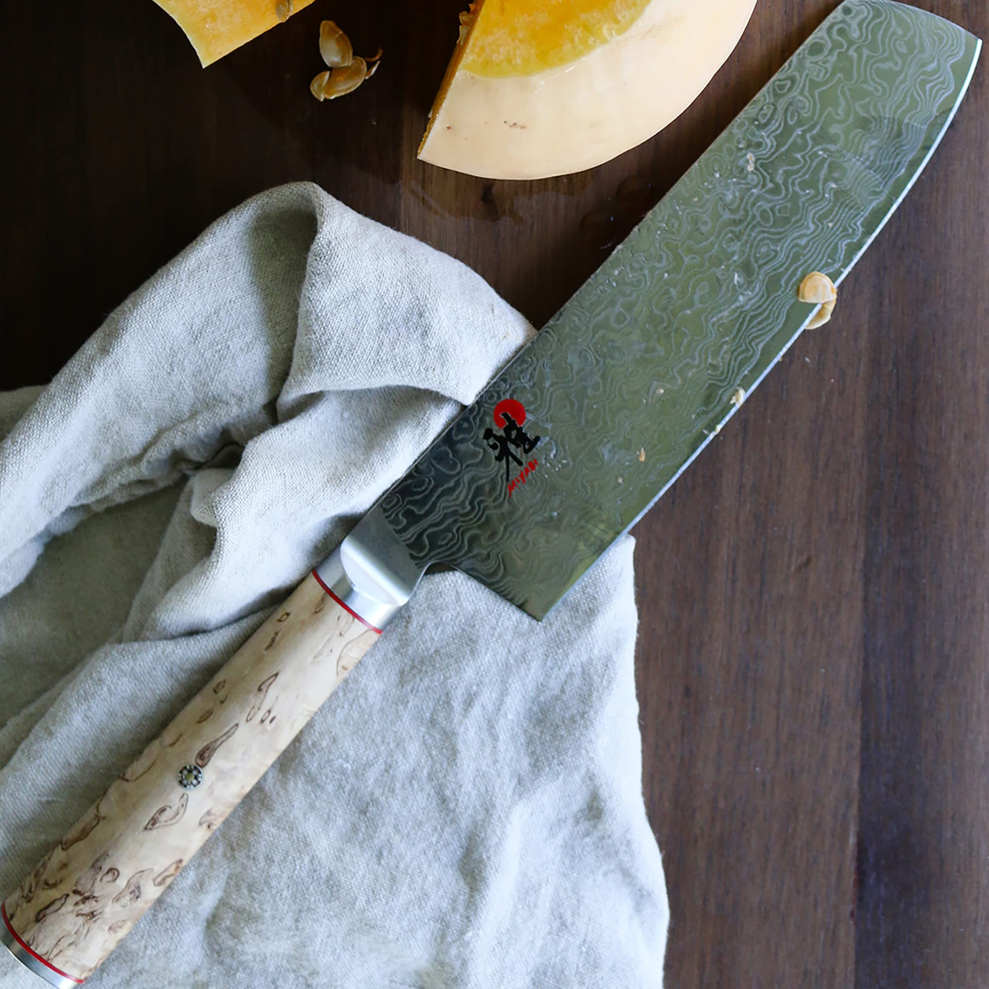 Miyabi Birchwood SG2 Japanese Nakiri Knife, 6.5-inch, Vegatable Kitchen Knife, Karelian Birch Handle, 100-layer flower Damascus pattern, Handcrafted in Seki, Japan — Amazon image 5