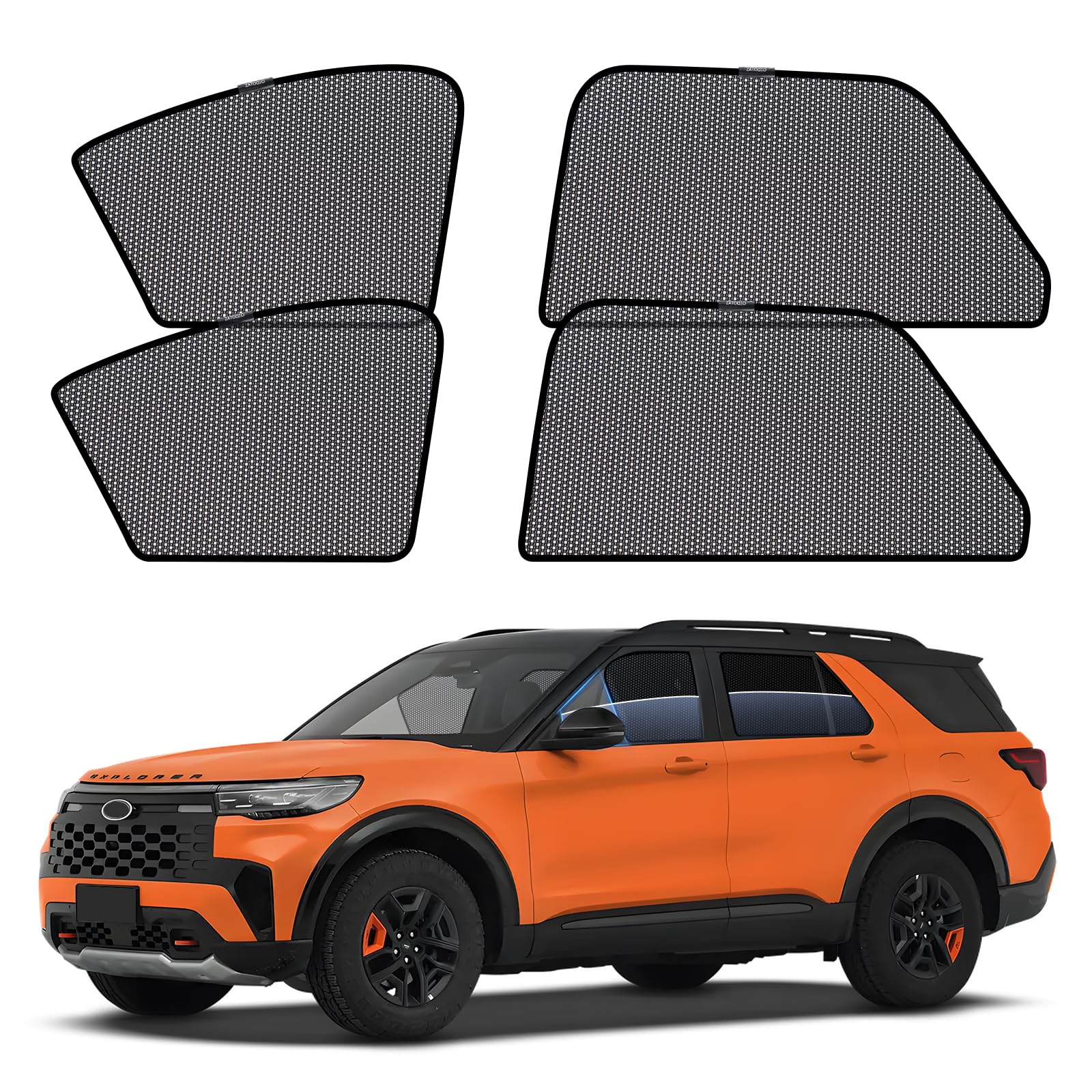 ZATOOTO Car Window Shades for Ford Explorer 2020-2024, Sun Shade for Side Windows Breathable Mesh Car Window Screen for Camping, Protecting Your Baby from 99% UV Rays and Heat, Free-Glare