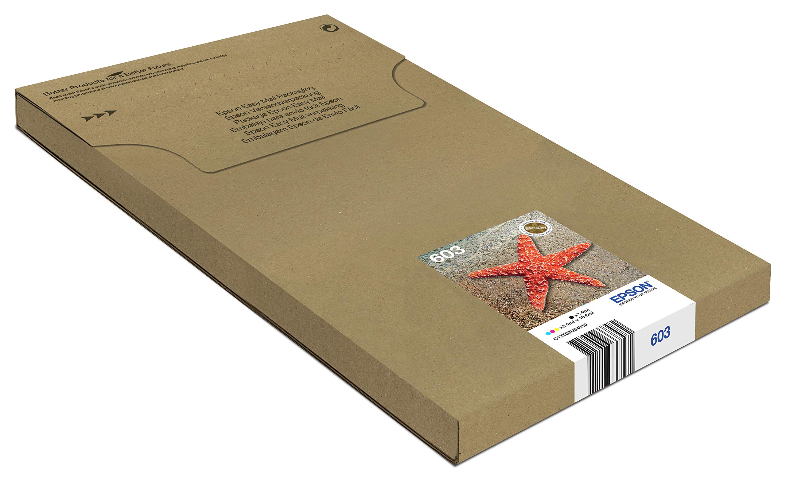603 Starfish Genuine Multipack, Eco-Friendly Packaging, 4-Colours Ink Cartridges