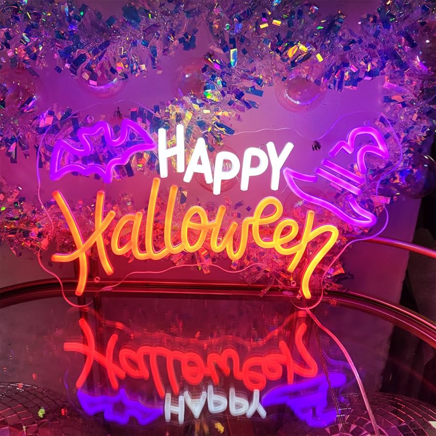 Happy Halloween Neon Signs for Wall Decor,19.7 * 12 inches