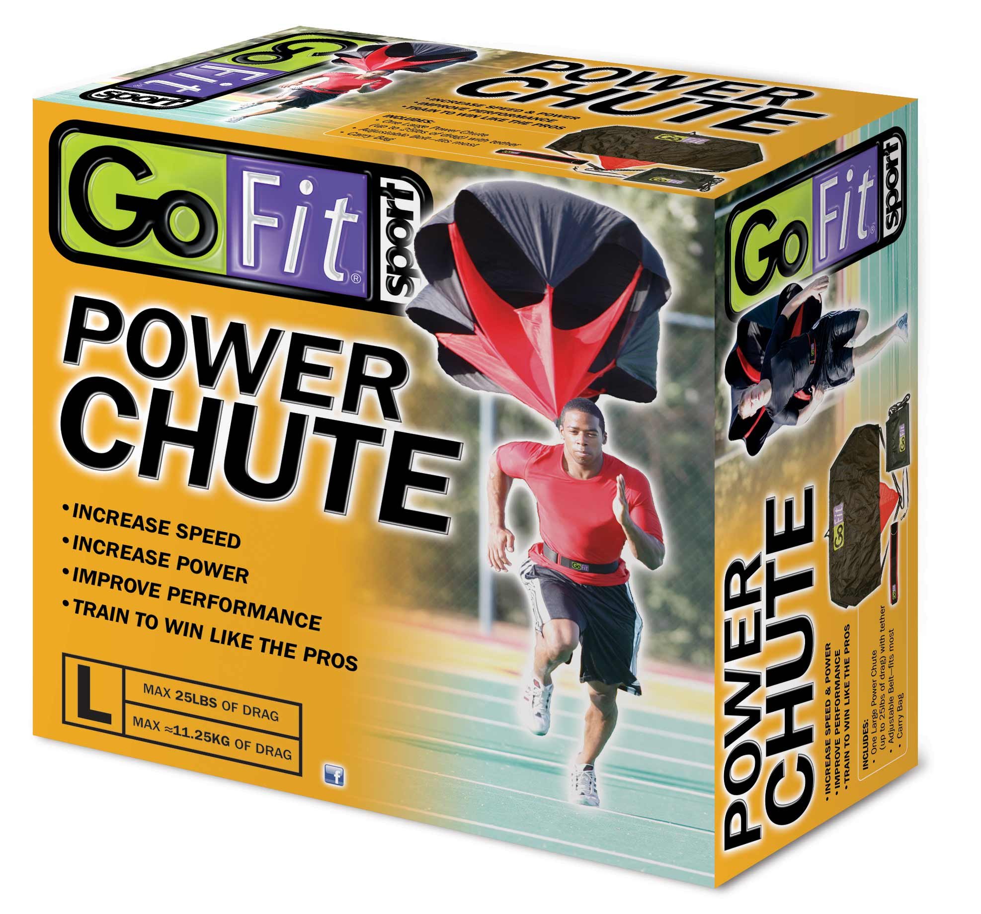 GoFit Power Chute Resistance Parachute - Speed Training