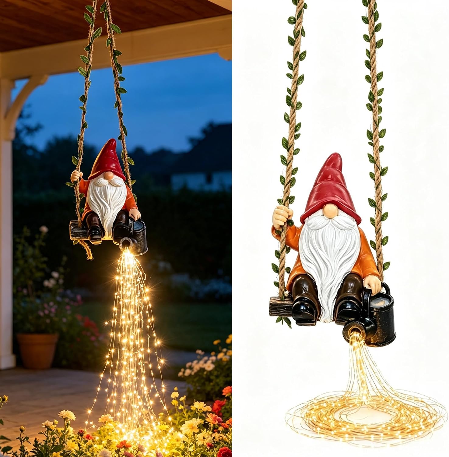 Solar Gnome Statue Lights, Garden Decor for Outside