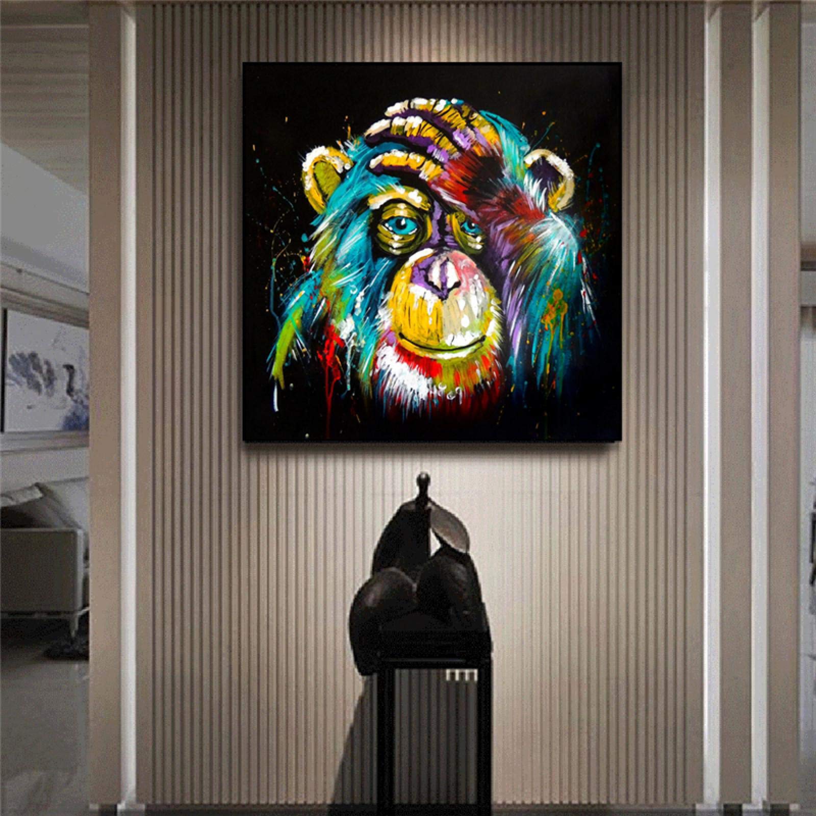 Akwarela małpa sztuka ścienna wydruki na płótnie abstrakcyjne zwierzęta pop art obrazy na płótnie dekoracje ścienne obrazy do pokoju dziecięcego 70 x 70 cm bez ramy