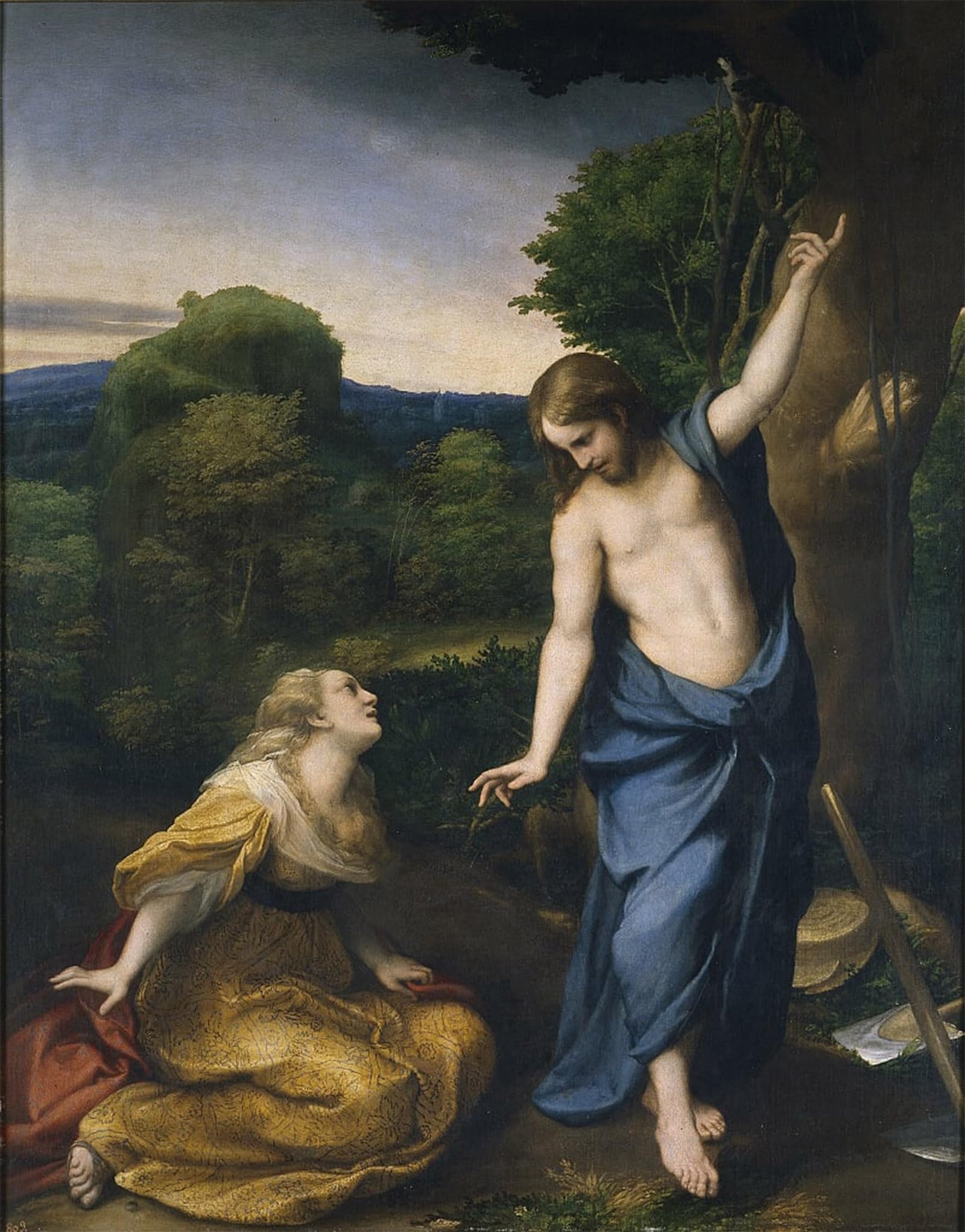 ARTXLXXBN Famous Prints Artwork Pictures Poster Painting Art Noli Me Tangere by Antonio Da Correggio Artwork Landscape Pictures for Home Decor 60x90cm