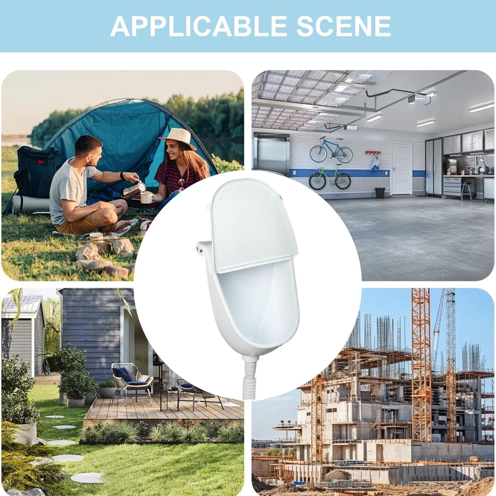 Kommerzielles Wandurinal - Überlauffester Urinausleiter mit Deckel, langlebige Wandmontage Herren Kinderbadezimmerarmatur | Perfekte Outdoor-Garage Campingtoilette Hinterhof RV Tragbare Hygiene