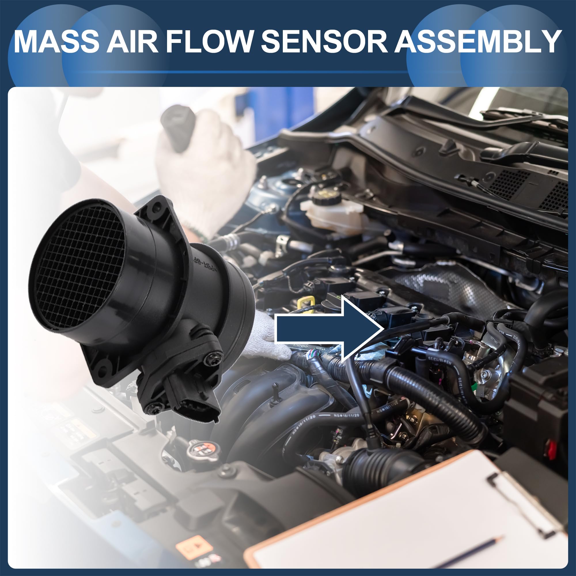 Conjunto De Sensor De Flujo De Aire Masivo Sensor MAF No. 53013009Aa Para Jeep Grand Cherokee 2001-2005 Negro 1 Pc