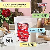 Vista 2 de Stay Fresh Contenedor de almacenamiento transparente, recipiente de plástico sin BPA para despensa de cocina, necesidades de horneado, capacidad