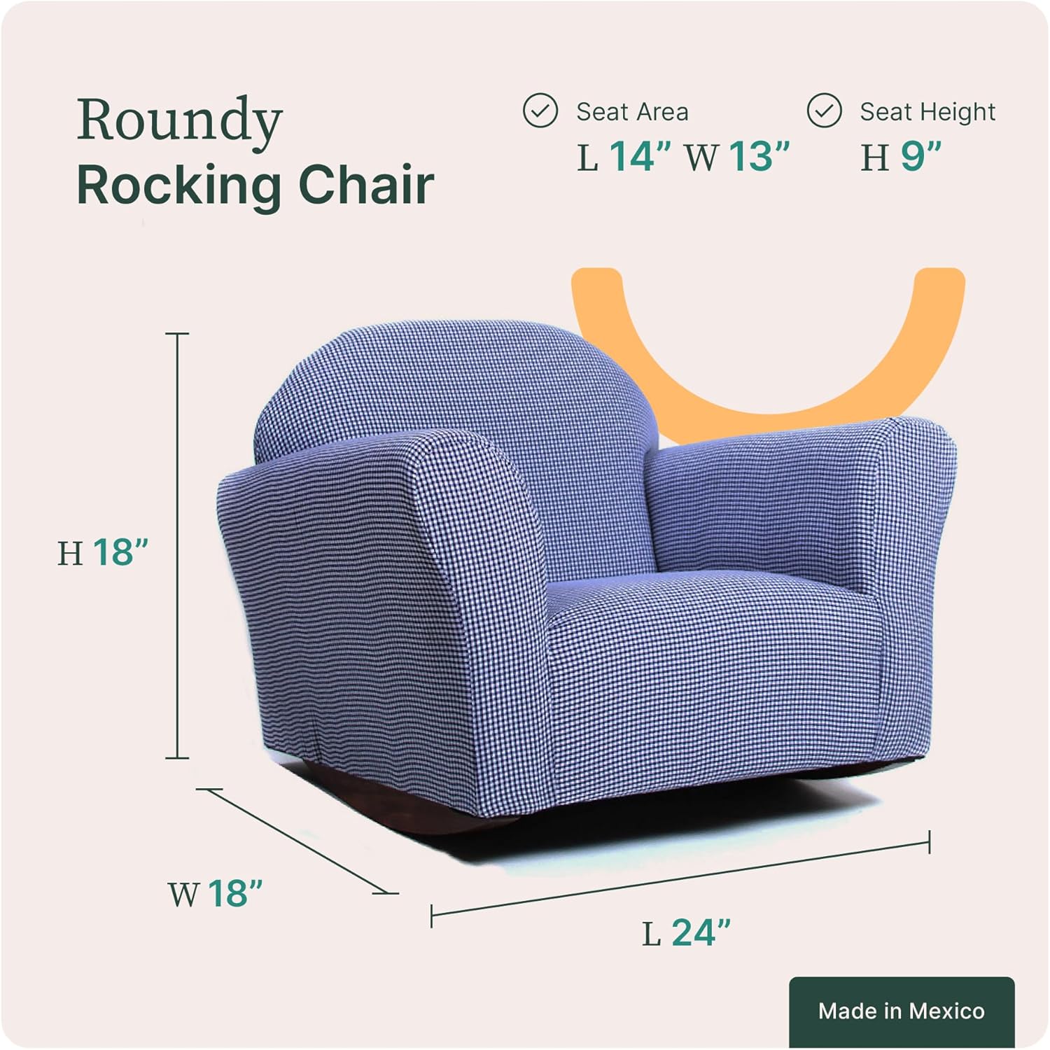 KEET Roundy Kid's Chair, Combo Chair w/Cover, Navy