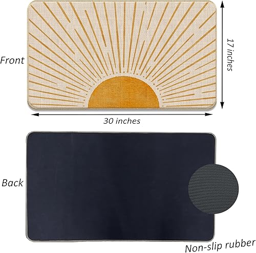 Miniatura 3 de DOTAIN Tapete bohemio de mediados de siglo, tapete rústico para puerta de sol, para casa de campo, entrada, puerta delantera, porche, decoración de