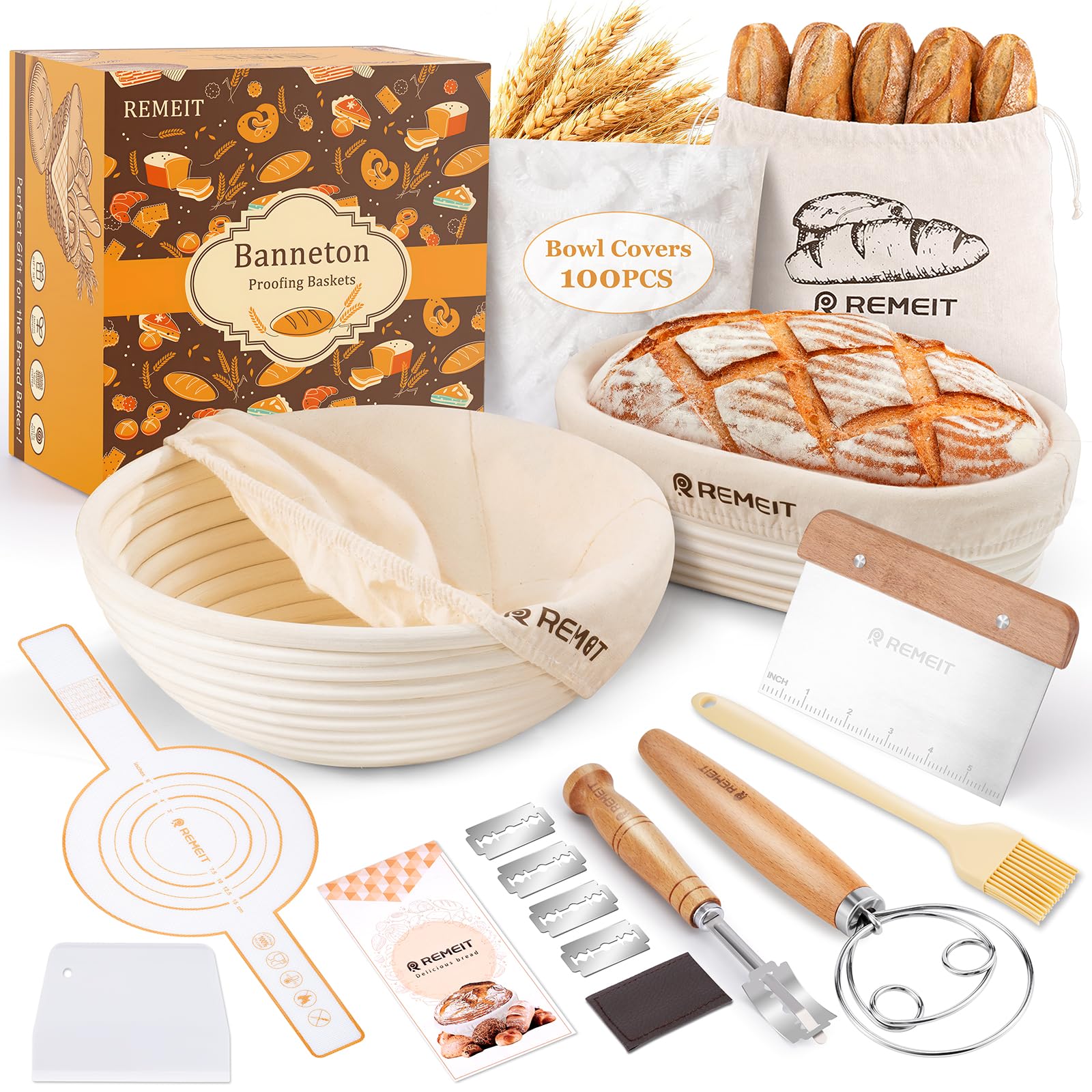Amazon.com: REMEIT Banneton Bread Proofing Basket Sourdough Bread