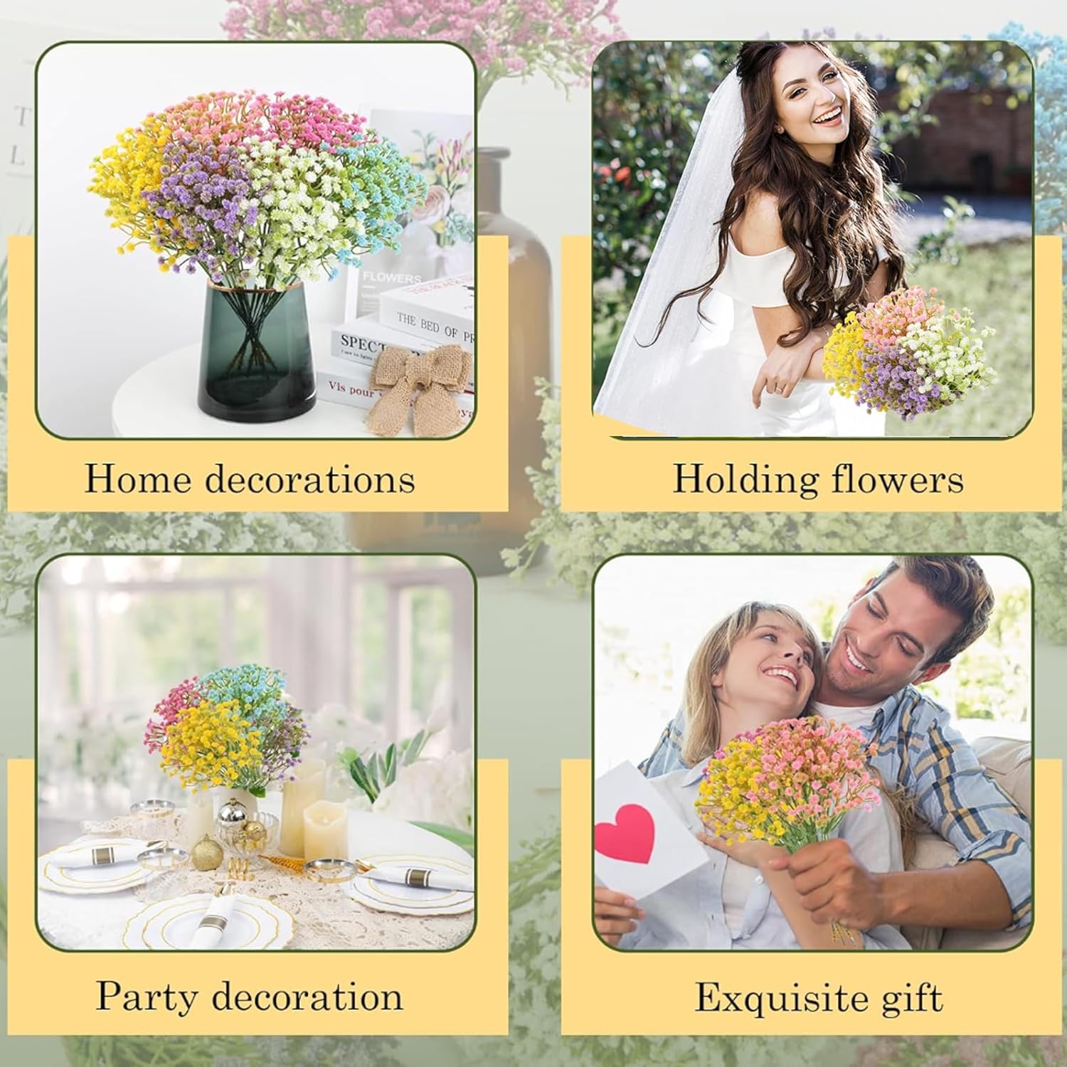 6 Bundles Fake Flowers, Artificial Flowers, Plastic Flowers Decoration, Artificial Flowers Balcony, Spring Plastic Flowers, for Balcony Box, Planter, Porch, Indoor, Outdoor, Farmhouse Decor