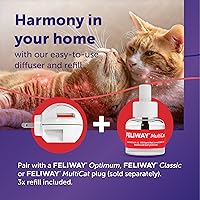 Vista 3 de FELIWAY® MultiCat 3 x 30 Días de Repuestos Calmantes para Gatos para Difusor de Feromonas, Paquete de 3 x 48ml - Ayuda a Reducir Conflictos y Signos