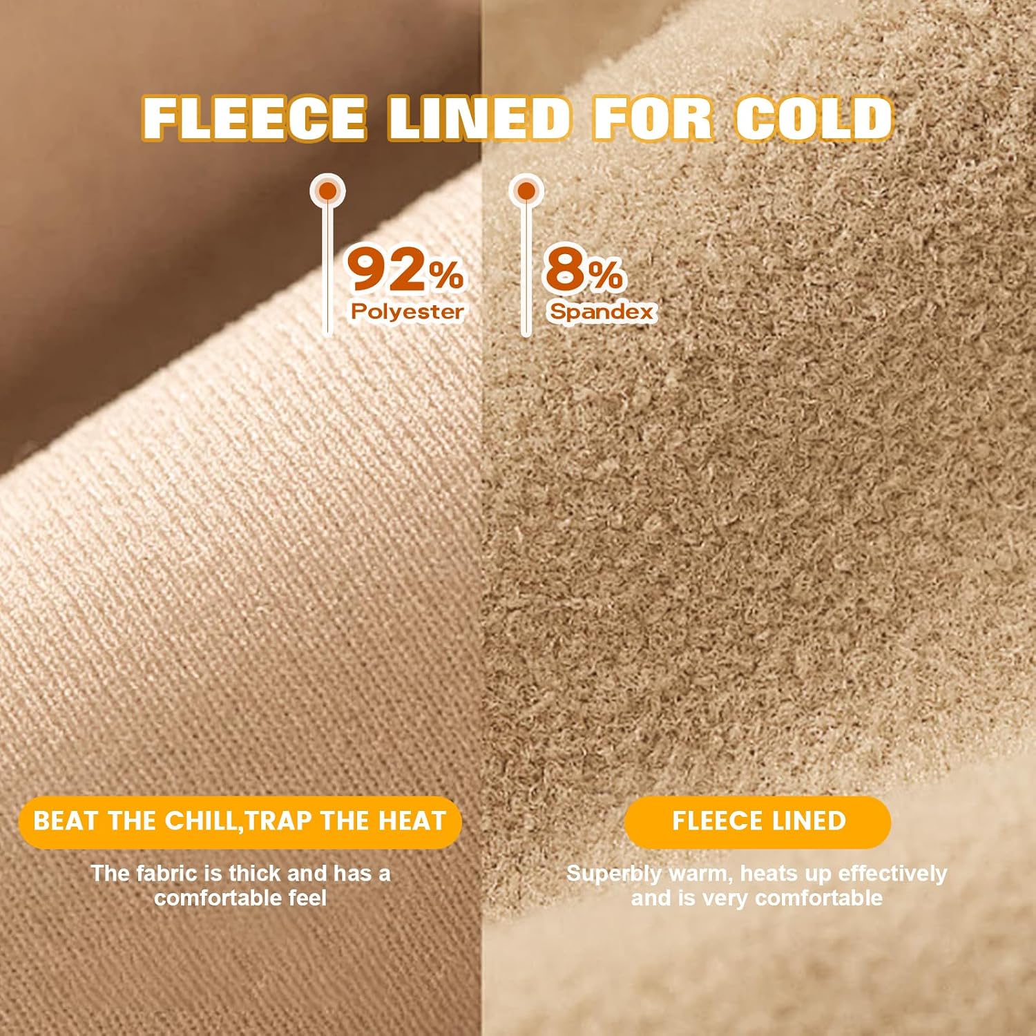 yeuG Fleece Lined Leggings for Women Thermal High Waisted Tummy Control Seamless Workout Yoga Pants