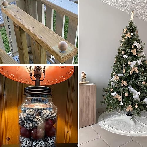 Miniatura 7 de Paquete de 20 bolas de madera sin terminar de 2 pulgadas, bolas de madera de 2 pulgadas, esferas de madera para manualidades, proyectos y