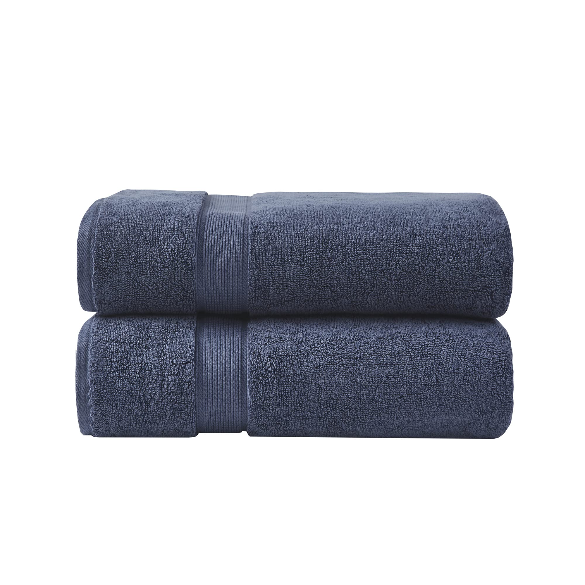 MADISON PARK SIGNATURE 800GSM 100% Cotton Luxurious Bath Towel Set Highly Absorbent, Quick Dry, Hotel & Spa Quality for Bathroom, Bath Sheet 34" x 68", Dark Blue 2 Piece