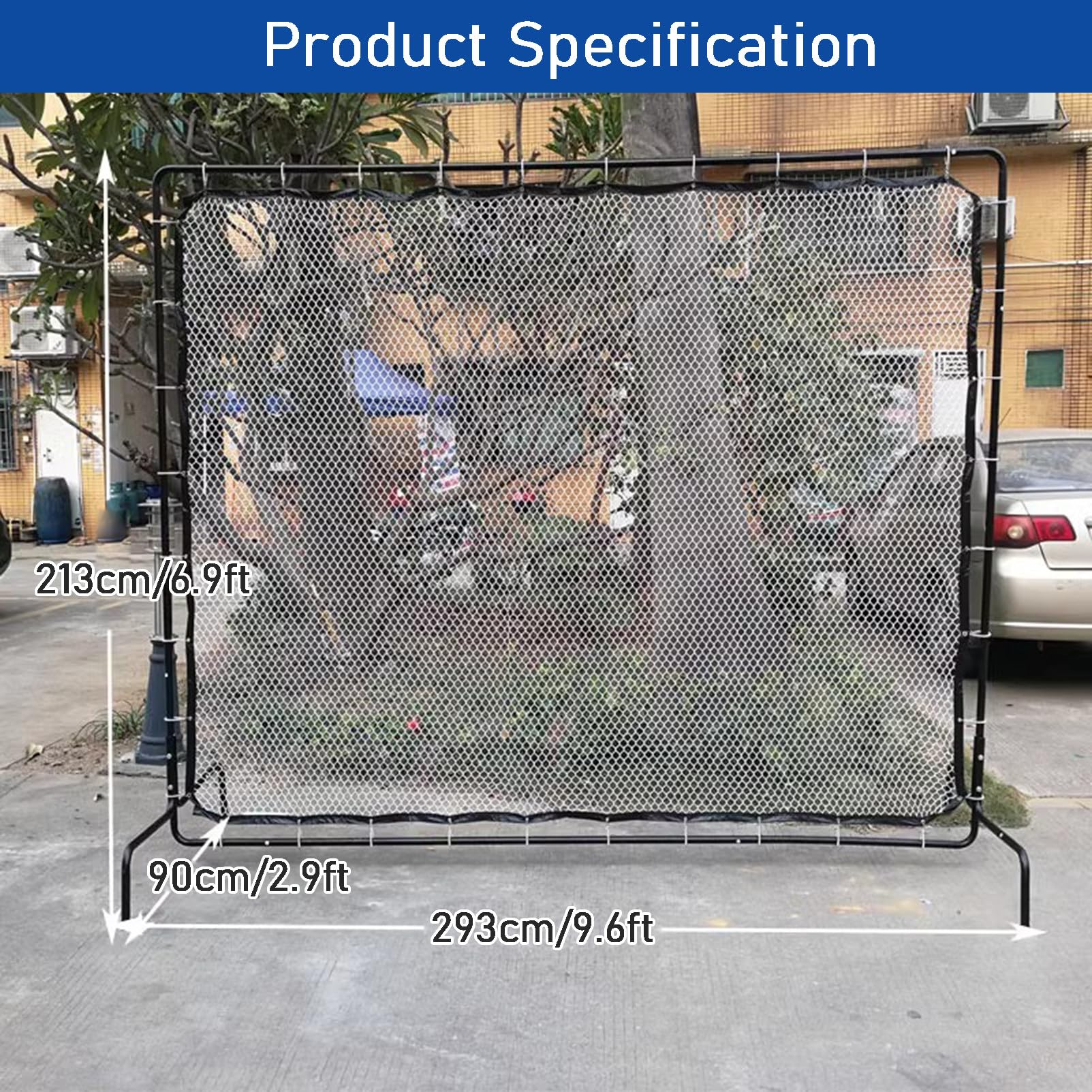 Tenniswand Garten (9.5 x 7Ft) - Tennis Rebounder - das perfekte Tennis Reaktionsnetz für Tennis Training