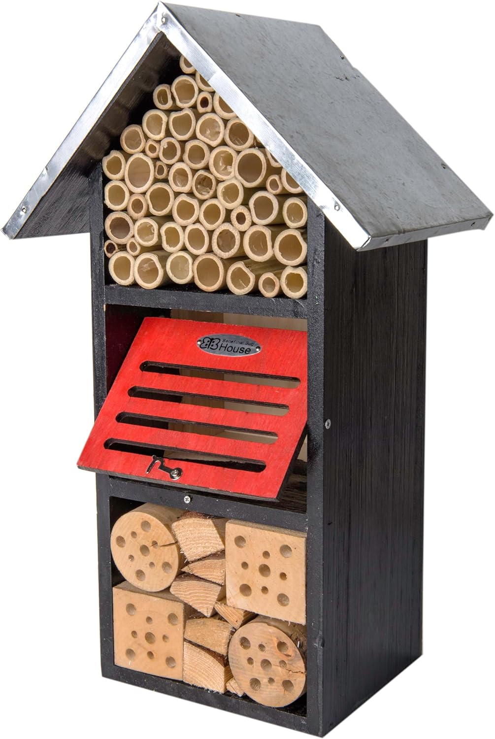 SuperMoss (56131) Iris Beneficial Bug Hotel, Black Metal Roof