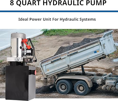 Miniatura 13 de Unidad de potencia hidráulica de 15 cuartos de galón de 12 V DC Bomba hidráulica de efecto único de depósito de metal Bomba de remolque