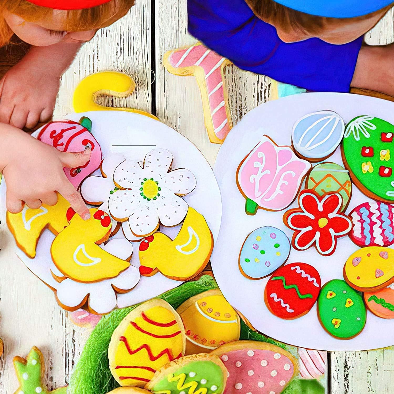 Cookie Cutters, Easter Cookie Cutter, 8 PCS Flower Butterfly Shamrock Clover Chick Carrot Egg Bunny Rabbite Shapes Cookie Cutter