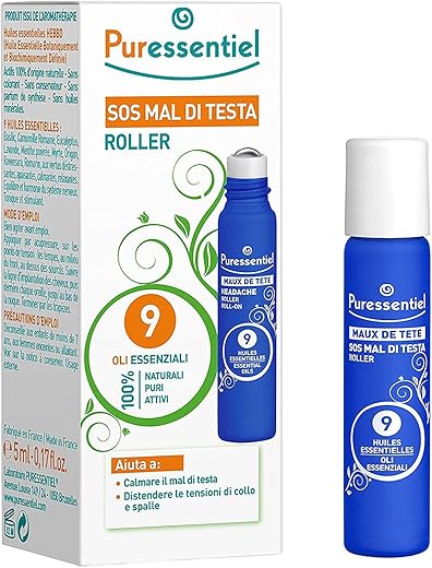 Puressentiel - Roller Mal di Testa Dispositivo Medico - con 9 Oli...