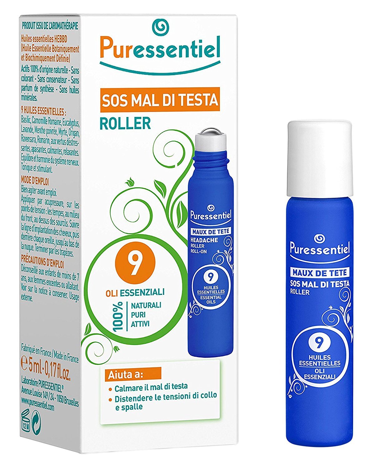 Puressentiel Headache Roller - 0.17 Oz Rollon
