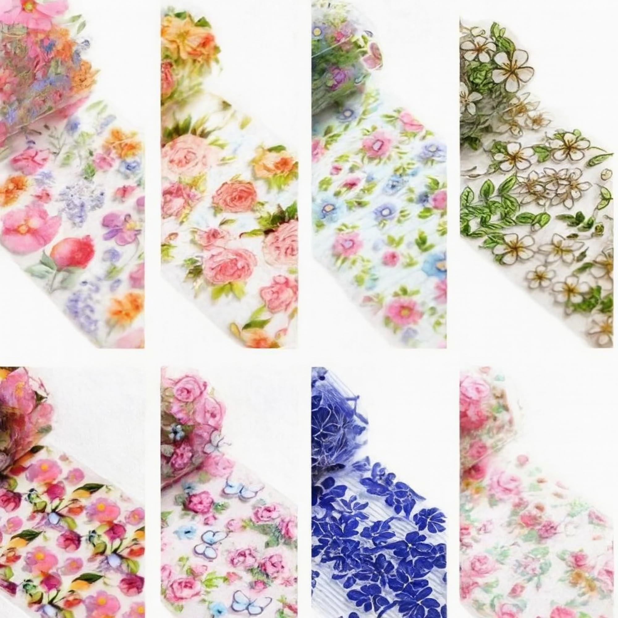 Huda Girl Holographic Nail Stickers - Floral Foil Art -2