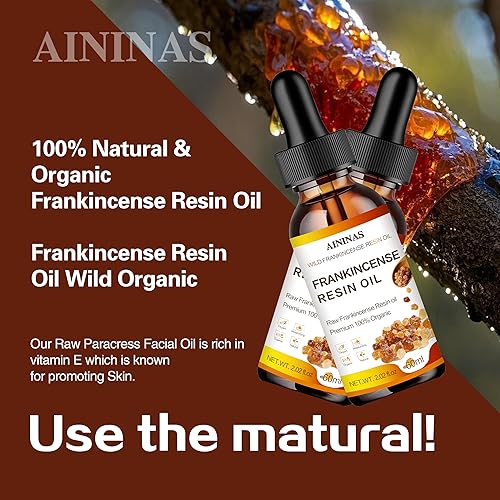 Miniatura 2 de AININAS Aceite facial de resina de incienso orgánico  Reduce líneas finas y arrugas, calma y repara la piel, hidratación profunda para rostro y