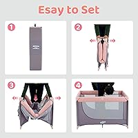 Vista 3 de Pamo Babe Colchón portátil para cuna de bebé, corrales