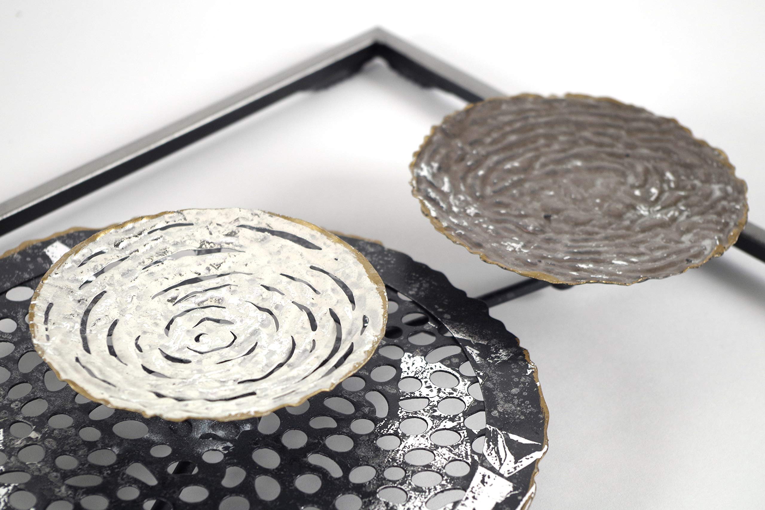 Kobolo Wandbild Wanddeko Metallbild 3D-Bild BLOSSOM 31x91 cm Anthrazit