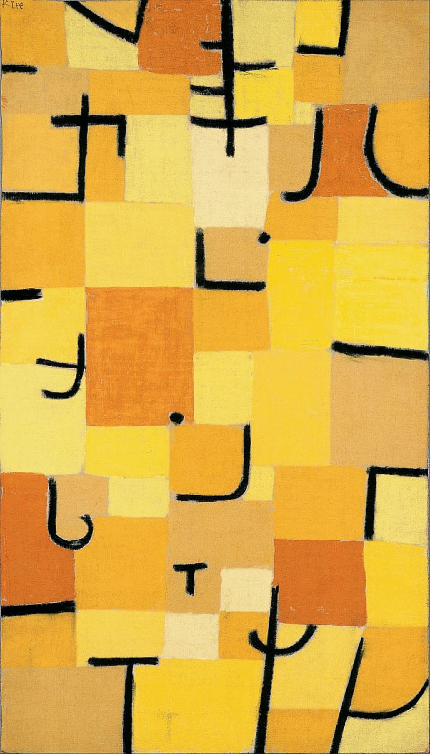 HRJUBWREE Classic Canvas Picture Art Canvas Print Modern Oil Painting Signs In Gelb by Paul Klee Artwork on Wall for Office Decor 60x90cm