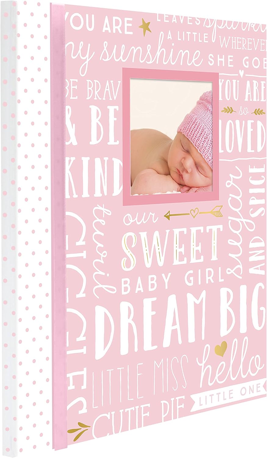 Lil' Peach Dream Big Baby Memory Book, Pink Guided First 5 Years Baby Journal and Photo Album with 46 Acid-Free Fill-In Pages