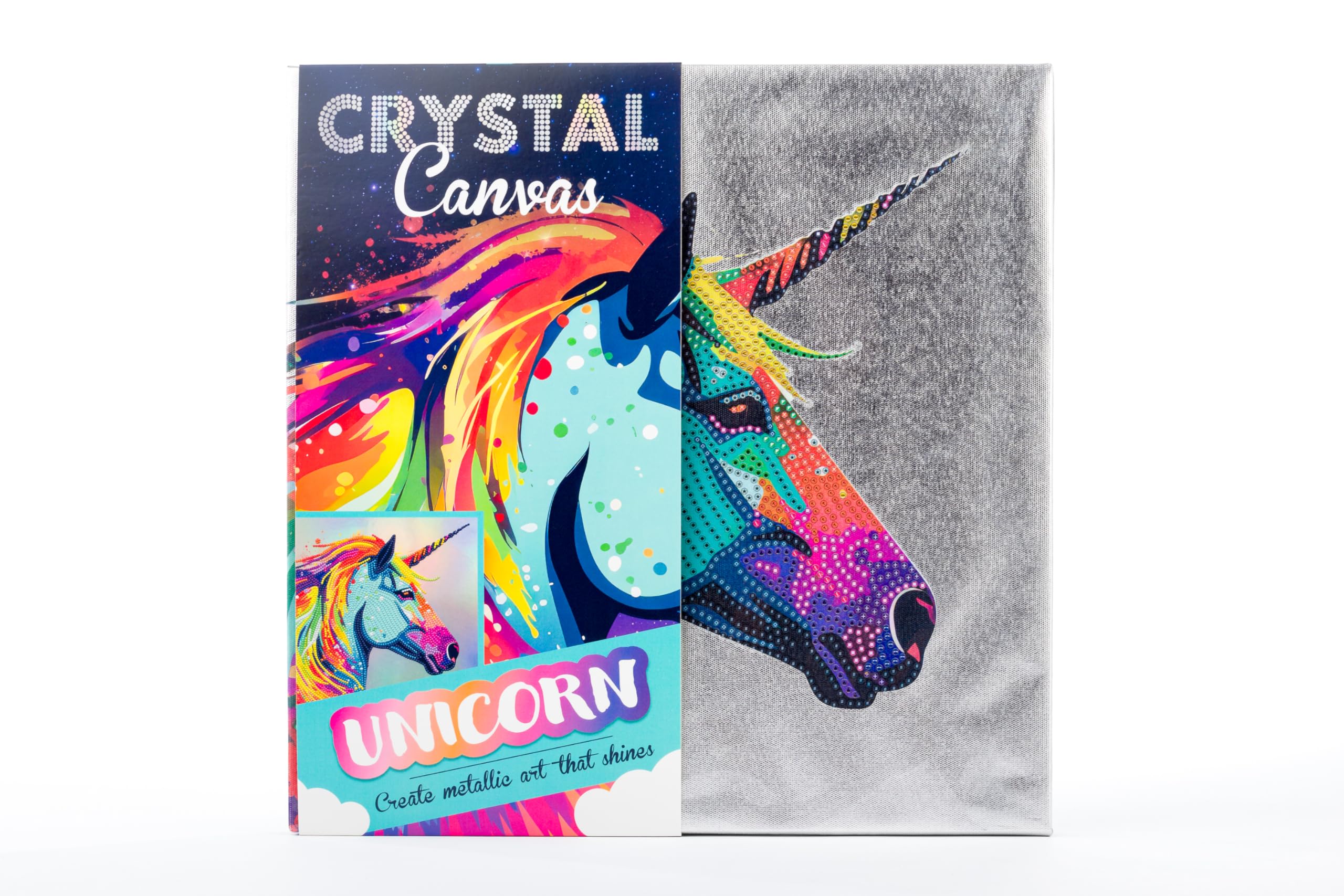 Curious Universe Multi - Crystal Creations Metallic Foil Canvas Unicorn | Diamond Art Kits Adults | Arts And Crafts For Adults | Unicorn Gifts