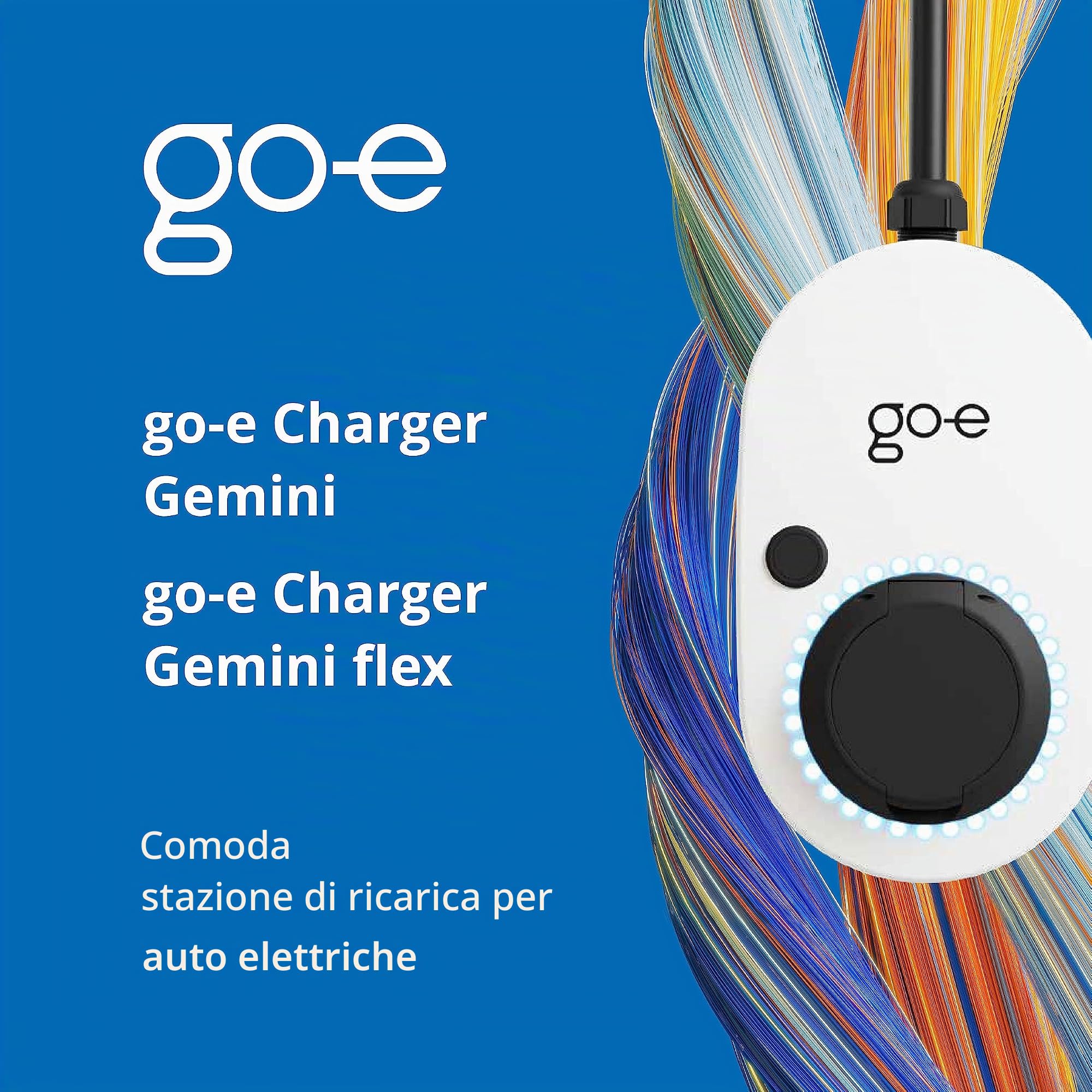 go-e Charger Gemini flex 11 kW Stazione ricarica Wallbox fissa e mobile Spina CEE rossa 16 A Presa tipo 2 wi-fi RFID App