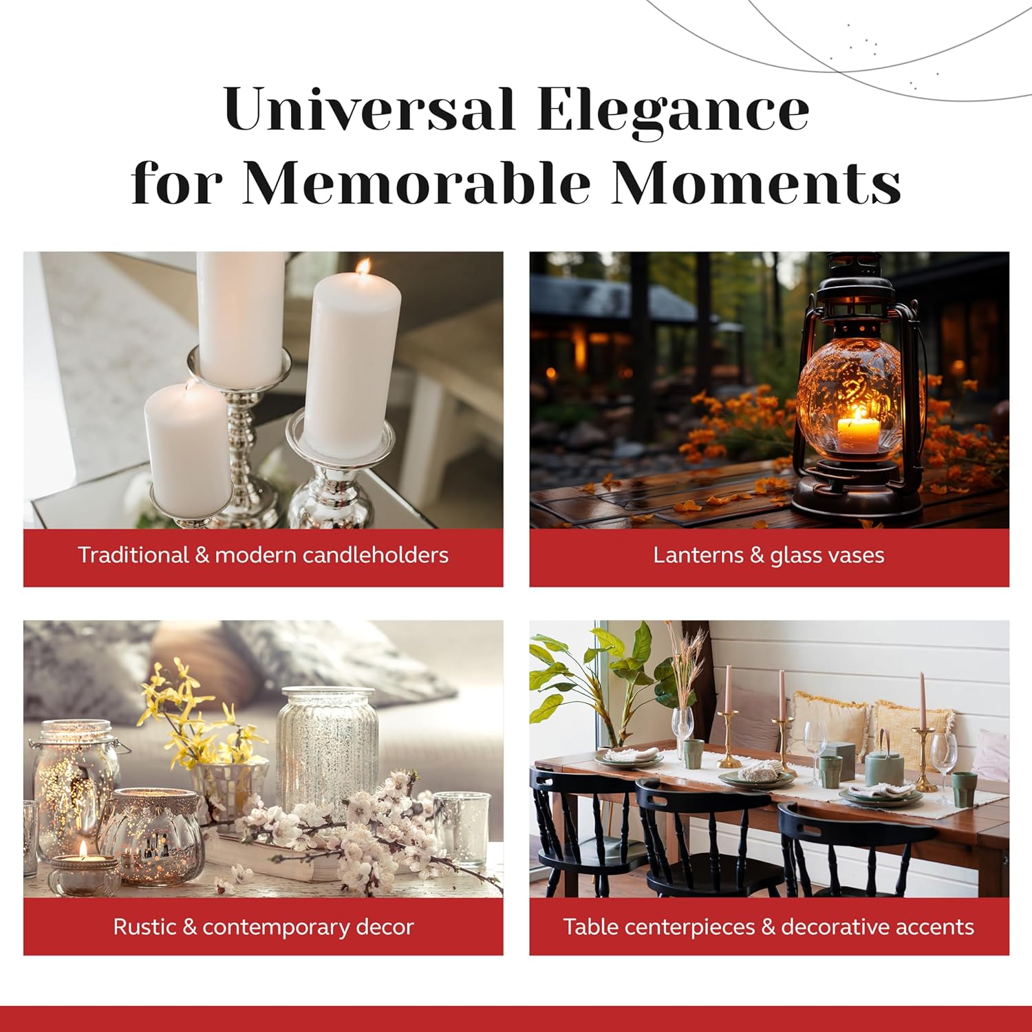 Unscented Pillar Candles - Set of 4 White Pillar Candles - 3x9 Slow Burning Large Candles for Weddings & Table Centerpieces, PARNOO - Image 5