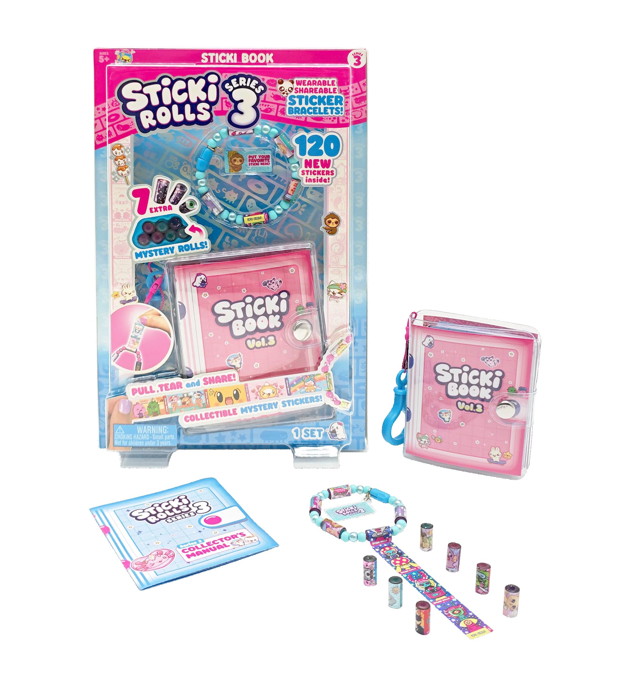 Sticki Rolls Sticki Book S3, Wearable Shareable Sticker Bracelets