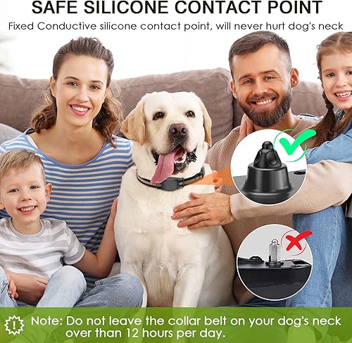 Miniatura 2 de HUWEBO Collar de choque para perros, 1000 pies, alcance remoto, recargable, impermeable, collar de entrenamiento eléctrico para perros con vibración