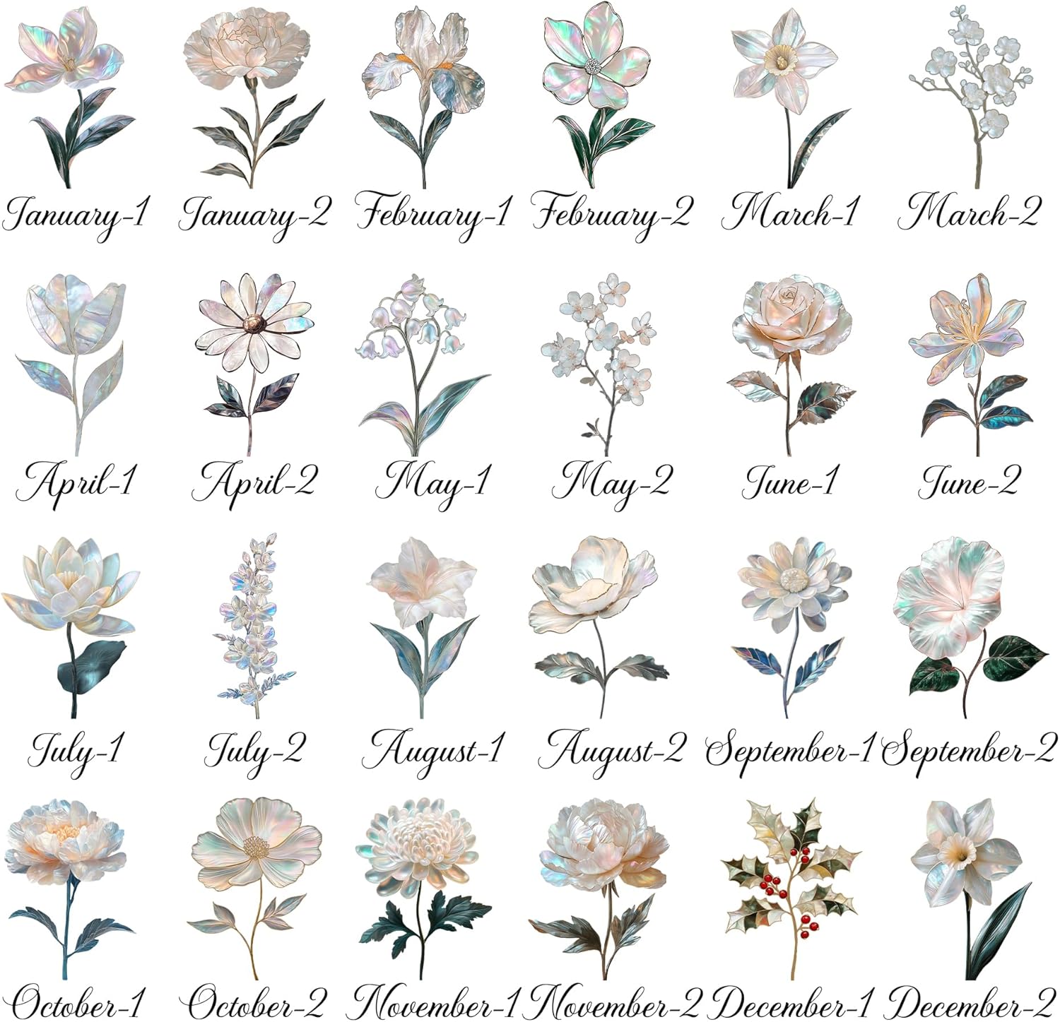 Custom Initial Wallet PU Leather Personalized Birth Flower & Name Wallets for Women Pearl Laser Coin Purse Card Holder Birthday Valentines Mother's Day Gifts for Her Wife Mom - Image 8